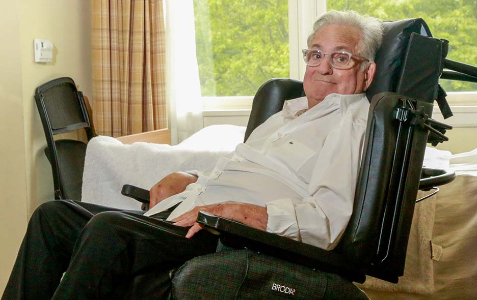 Man smiling in Broda Wheelchair