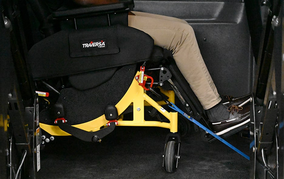 Traversa loaded inside of van