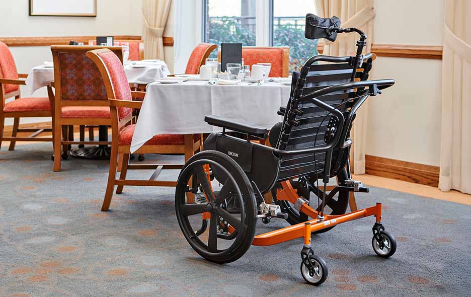 Broda Wheelchair at a restaurant